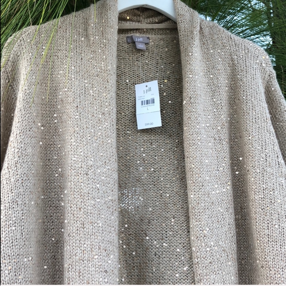 J. Jill Beige Knit Cardigan - Picture 2 of 6